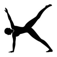 Yoga bridge pose with lifted hips silhouette isolated on white background for core strengthening vector