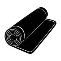 Yoga mat rolled up silhouette on white background for compact and neat practice arrangement vector