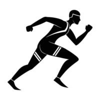 Minimalist running athlete silhouette isolated on white background for active design vector