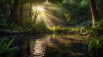 A photo nature scene with artificial light