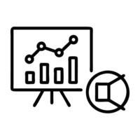 Marketing campaign performance dashboard icon with clear chart design on white background vector