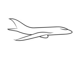 Minimalist outline of a streamlined airliner with clear design on white background variant two vector