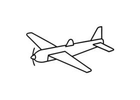 Minimalist line art variant of a classic airplane with gentle design on white background vector