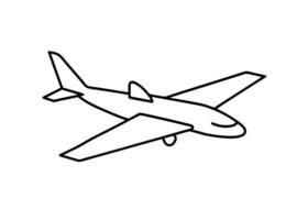 Minimalist line art of a classic airplane with gentle design on white background vector