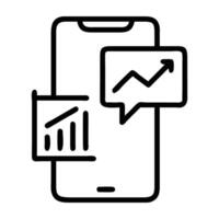Mobile first marketing strategy icon featuring smartphone on white background for digital success vector