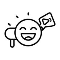 Meme marketing icon with laughing emoji and flat design on white background vector