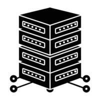 A Powerful Server Rack, A Symbol Of Robust Data Storage And Seamless Connectivity, Stands Ready On Its Wheeled Base, Ready To Handle Any Task vector