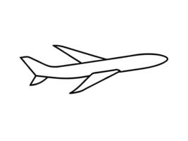 Refined minimalist side silhouette of a modern airplane design isolated on white background vector
