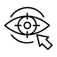 Marketing retargeting pixel icon with eye and cursor emphasis on white background vector