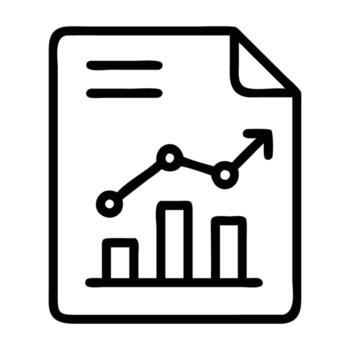 márketing analítica reporte icono con crecimiento gráfico y plano diseño en blanco antecedentes vector