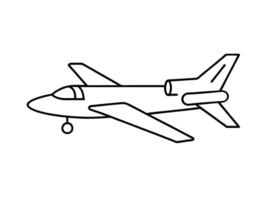 Elegant minimalist side view of a turbo prop airplane silhouette on white background vector