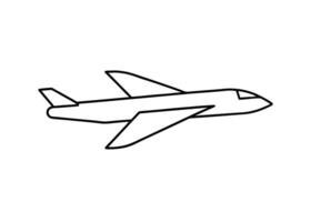 Minimalist flat line art variant highlighting an airplane silhouette on white background vector