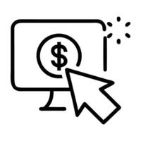 Digital advertising icon with pay per click cursor and clear design on white background vector