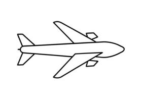 Minimalist outline of an airplane with distinctive silhouette on white background variant vector