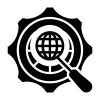 Internet protocol IP address search silhouette displayed on white background vector