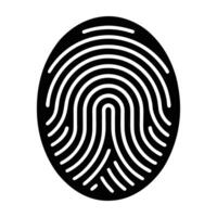 A Unique Fingerprint Symbolizing Individual Identity And Personal Security In A Bold Black And White Graphic Design vector