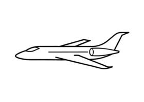 Distinct minimalist side profile of a small private jet silhouette on white background vector
