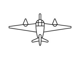 Minimalist line art variant two of a classic airplane with gentle design on white background vector