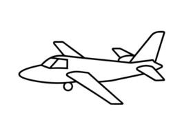 Minimalist side view of a turbo prop airplane silhouette isolated on white background vector