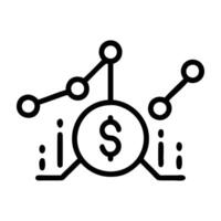 Digital marketing ROI icon with dollar sign and analytics emphasis on white background vector