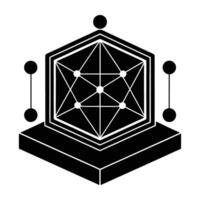 Holographic display of a digital network silhouette elegantly on white background vector