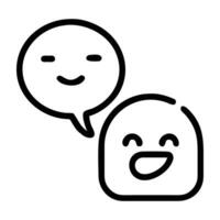 Meme icon with a funny face and text bubble design on white background vector