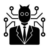 Advanced fraud detection system powered by AI silhouette clearly isolated on white background vector
