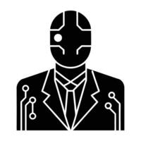 Advanced cybersecurity assistant driven by AI silhouette clearly isolated on white background vector