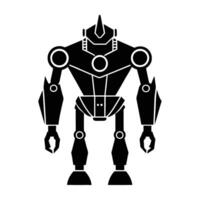 Protective robotic wildlife protector line art silhouette isolated on white background design vector
