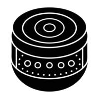 AI assistant device with glowing indicators silhouette vividly isolated on white background vector