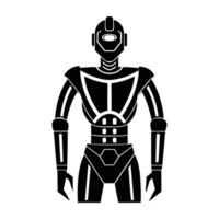 Advanced robotic sculptor powered by AI silhouette distinctly isolated on white background vector