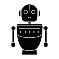 AI assistant device featuring glowing indicators silhouette sharply isolated on white background vector