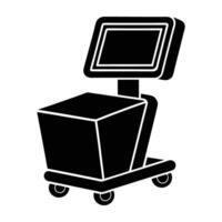 Advanced grocery scanner device powered by AI with white finish silhouette clearly isolated on white background vector