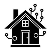 Sleek smart home device line art silhouette isolated on white background design vector