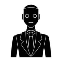 AI powered humanoid assistant robot silhouette impressively isolated on white background vector