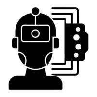 Exceptional language translator device line art silhouette isolated on white background design vector