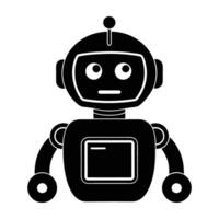 Advanced chatbot device with small screen powered by AI silhouette clearly isolated on white background vector