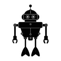 Advanced deep sea exploration robot powered by AI silhouette clearly isolated on white background vector