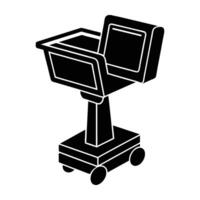AI powered grocery scanner device with white finish silhouette neatly isolated on white background vector