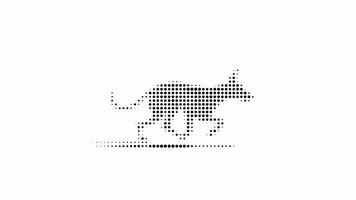 Running Dog in Halftone Animation video