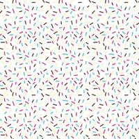Seamless pattern with donuts with pink glaze and colored sprinkles vector