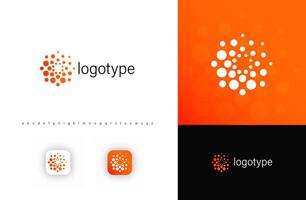 Abstract circular dots logo, symbolizing connectivity, innovation, and digital transformation. Ideal for technology, biotech, media, and data-driven businesses. Modern logo vector