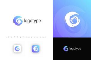 Abstract swirling tornado logo with smooth motion effects, symbolizing power, energy, speed. Perfect for tech startups, dynamic brands, analytics, innovation-driven companies. logo vector