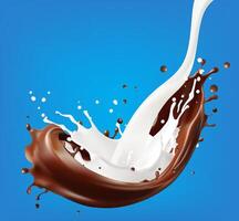 White Milk Mix cocoa splash isolated on background. with clipping path mesh gradient was used vector