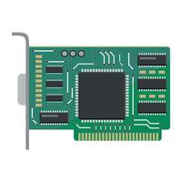 motherboard computer chip on white background vector
