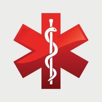 colored red icon sign of medical emergency service on white background vector