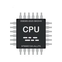 gray computer microprocessor chip on white background vector