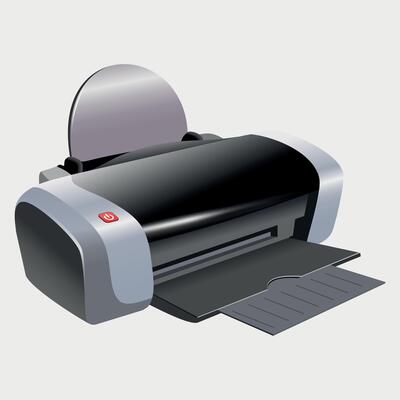 multifunctional inkjet office printer isolated on white background
