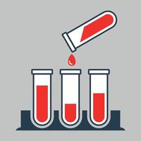 stylized color icon of a set of test tubes for chemical experiments on a white background vector