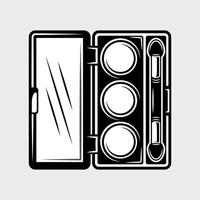 black and white eyeshadow palette icon on white background vector
